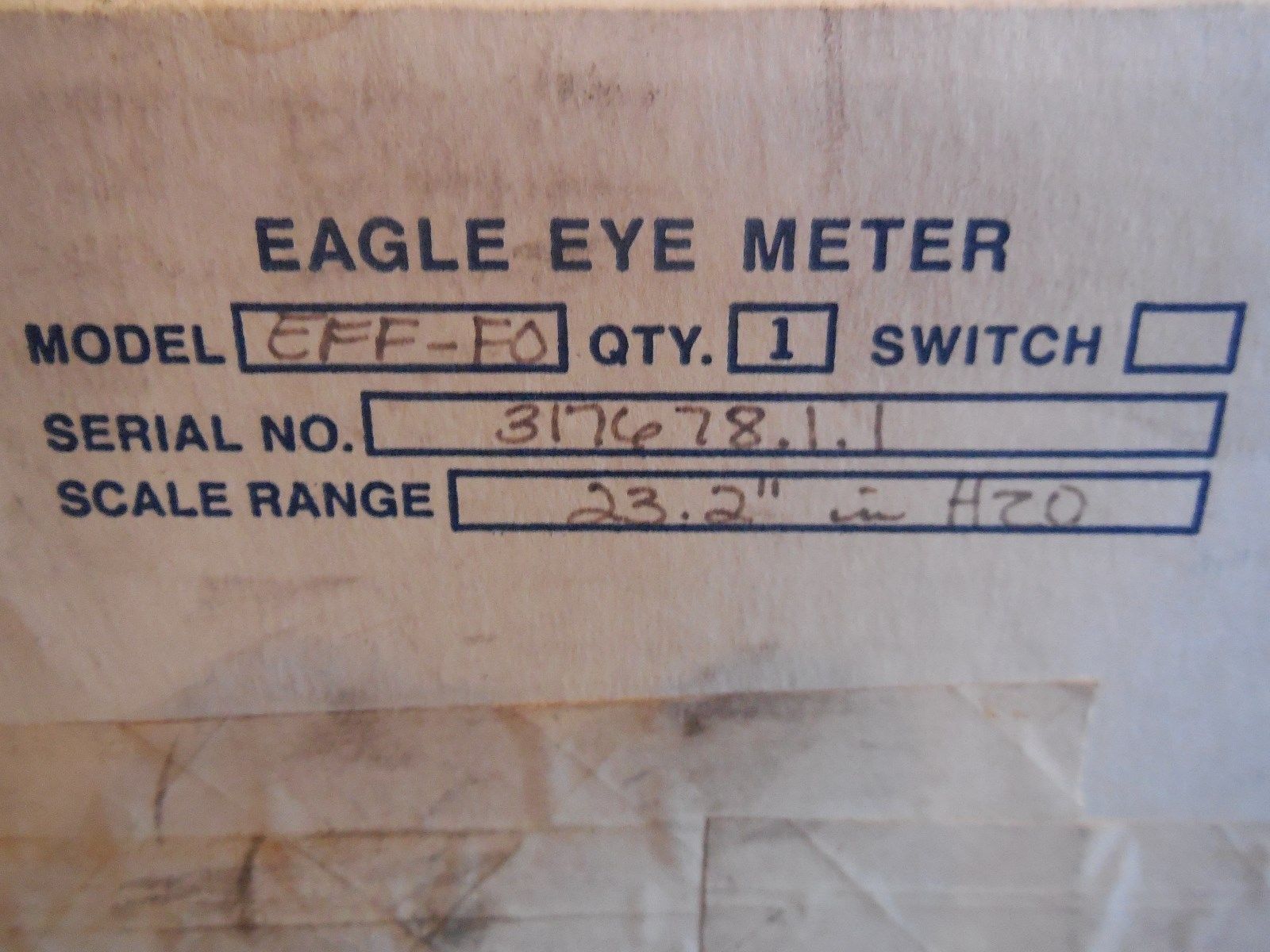Aanhankelijk plaag Opnieuw schieten NEW EAGLE EYE EFF-FO FLOW METER EFFFO – SB Industrial Supply, Inc.
