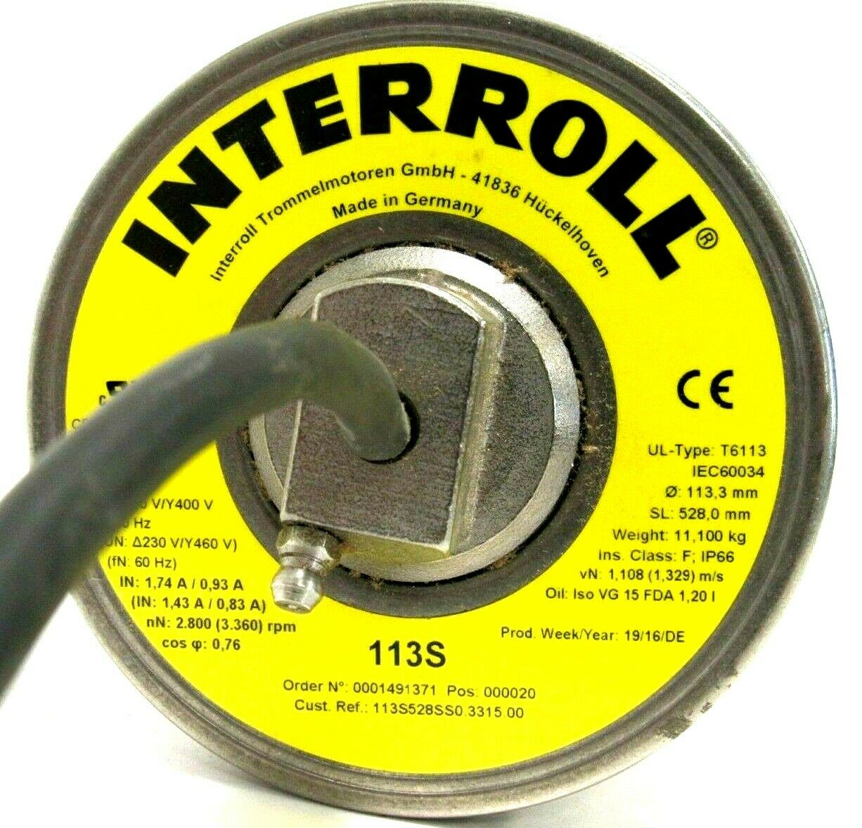 NEW INTERROLL 113S-330W DRUM MOTOR 113S330W - SB Industrial Supply, Inc.