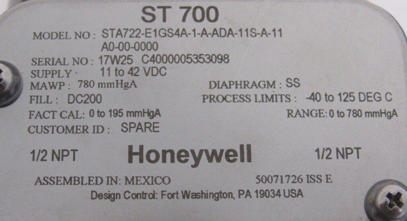 新しいHoneywell ST-700圧力送信機STA722E1GS4A1AADA11SA11A1A000000