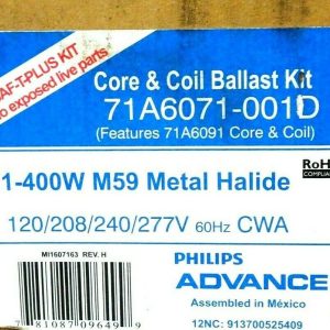 New 400W M59 Metal Halide Philips Advance 71A6071-001D Core & Coil Ballast Kit 