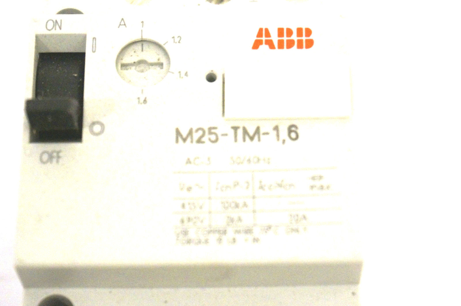 ABB M25-TM-1 6 MANUAL STARTER M25TM1.6 