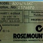 Rosemount 3051-S1CD4A2A11A2AKCQ8 Transmitter 3051S-6457222 0305-6457224