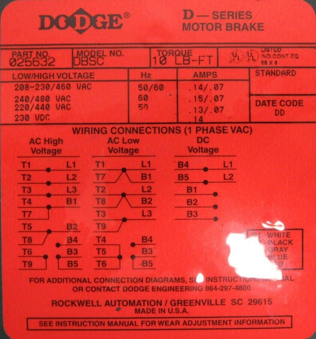 NEW IN BOX! DODGE D-SERIES MOTOR BRAKE 025632