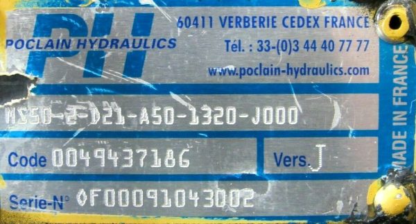 NEW POCLAIN HYDRAULICS MS50-2-D21-A50-1320-J000 HYDRAULIC MOTOR ...