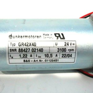 24VDC 3640 rpm Dunkermotoren BG40X50 motor PLG52 w/ PLG52 head 28,125:1 