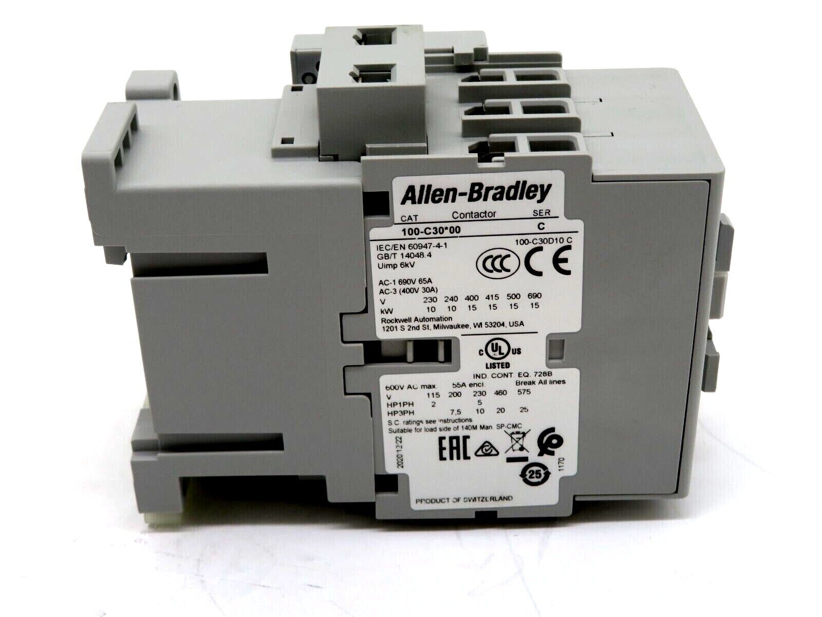 ALLEN BRADLEY. 100-C30D10. 120V CONTACTOR